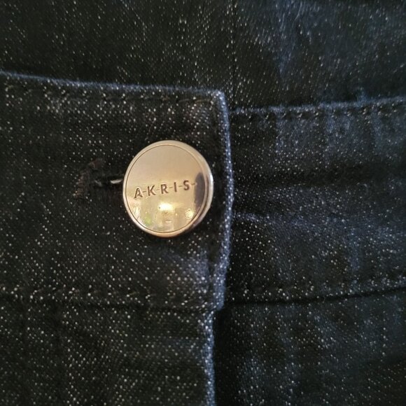 Akris Womens Charcoal Gray jeans size 12 tapered Cotton Demin Mid Rise stretch - Picture 5 of 10